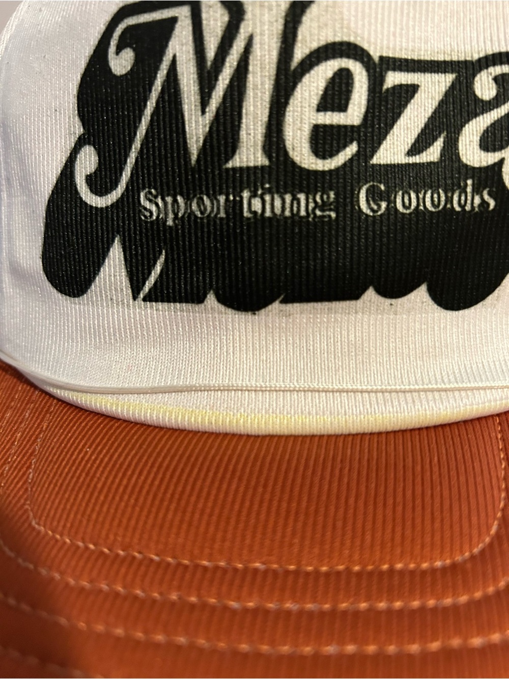 Vintage Meza Sporting Goods Trucker Hat Cap Tan Brown Mesh Snapback 80s - Picture 3 of 10